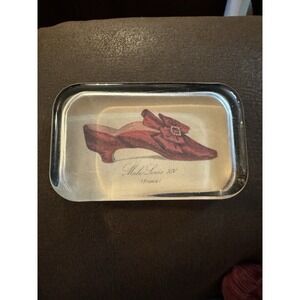 Rectangular Glass Paperweight Vintage Mule Louis XIV France 4"x2.5"x1"
